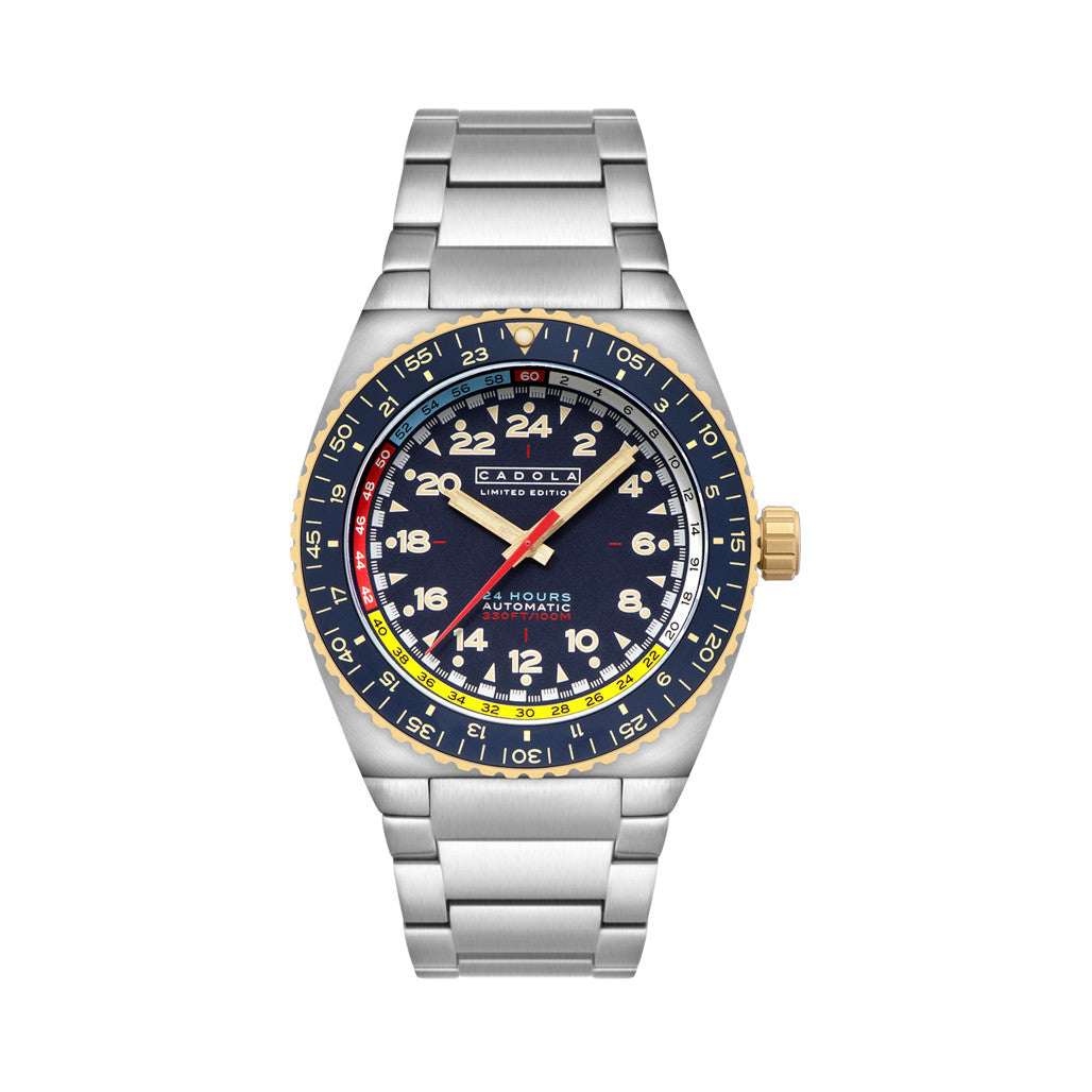 Cadola Dog Leg Automatic with Royal Blue Dial #CD-1030-33 — Long