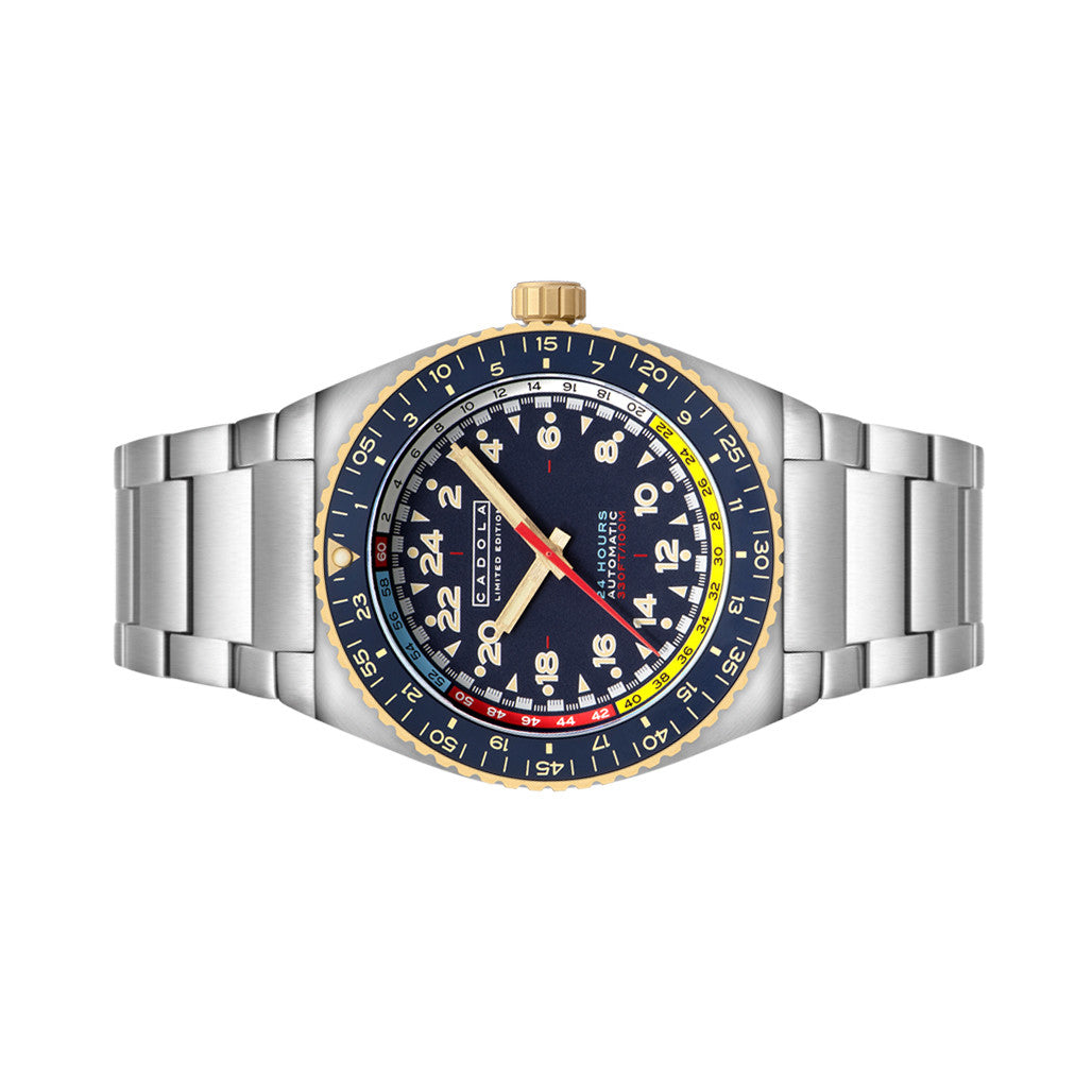 Cadola Dog Leg Automatic with Royal Blue Dial #CD-1030-33 — Long