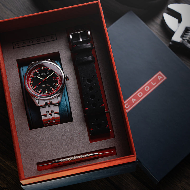 Cadola Pista Automatic Watch with Red Black Dial #CD-1031-22
