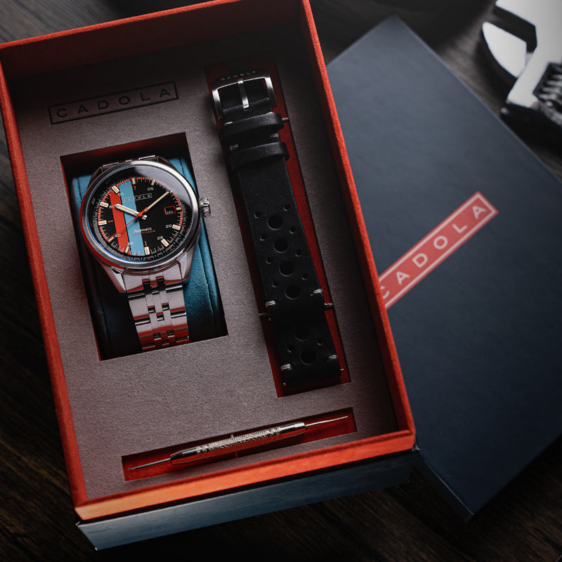 Cadola Pista Automatic Watch with Black Striped Dial #CD-1031-33