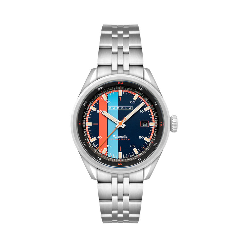 Cadola Pista Automatic Watch with Blue Striped Dial #CD-1031-44