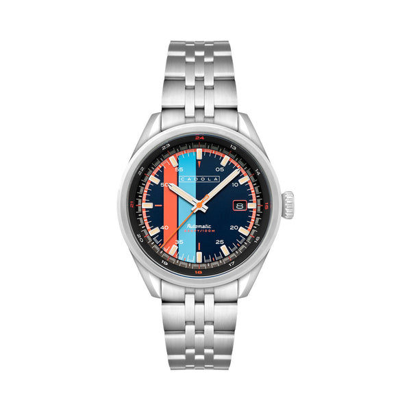 Cadola Pista Automatic Watch with Blue Striped Dial #CD-1031-44