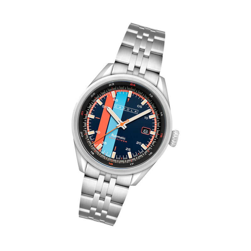 Cadola Pista Automatic Watch with Blue Striped Dial #CD-1031-44