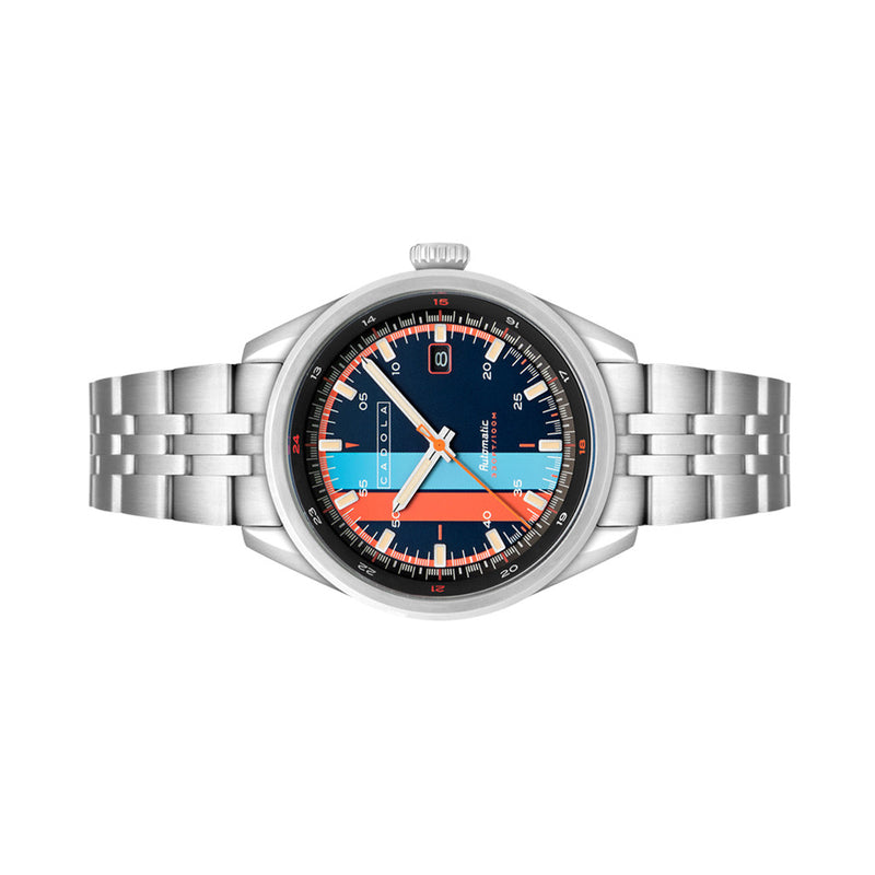 Cadola Pista Automatic Watch with Blue Striped Dial #CD-1031-44