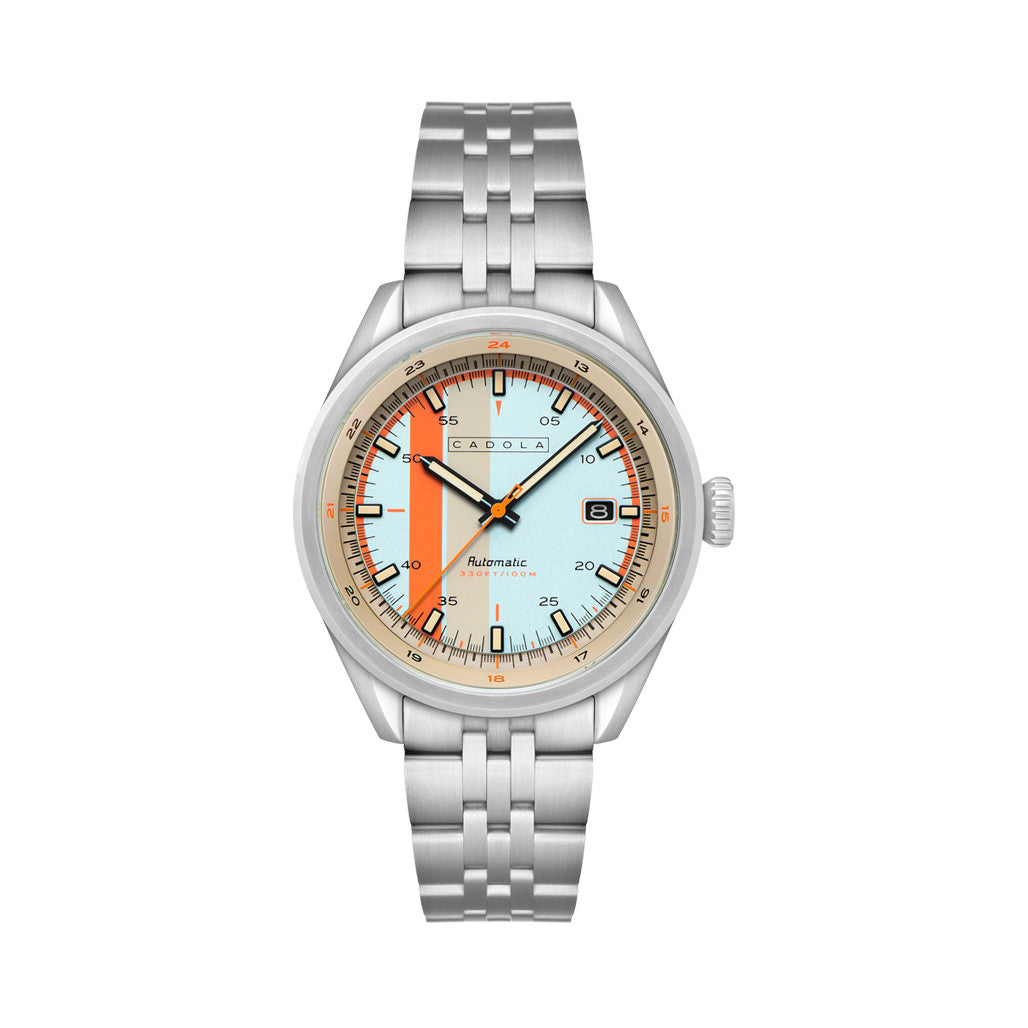 Cadola Pista Automatic Watch with Light Blue Striped Dial #CD-1031