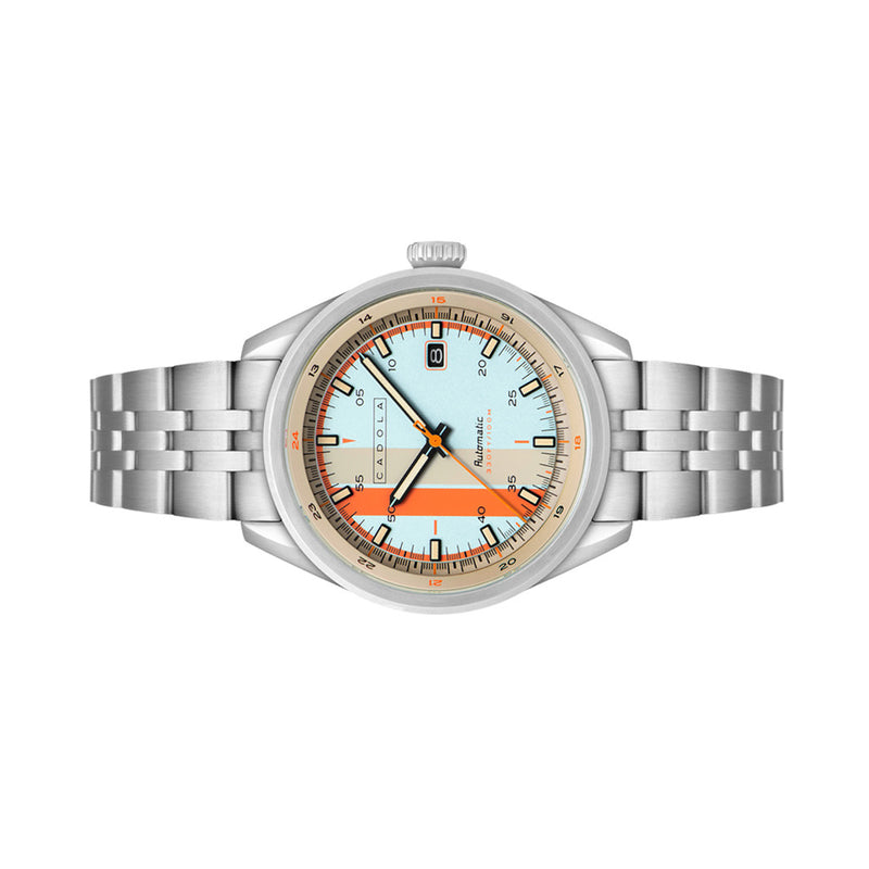 Cadola Pista Automatic Watch with Light Blue Striped Dial #CD-1031-55