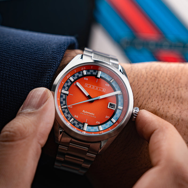 Cadola Paddock Automatic Watch with Burnt Orange Dial #CD-1037-66