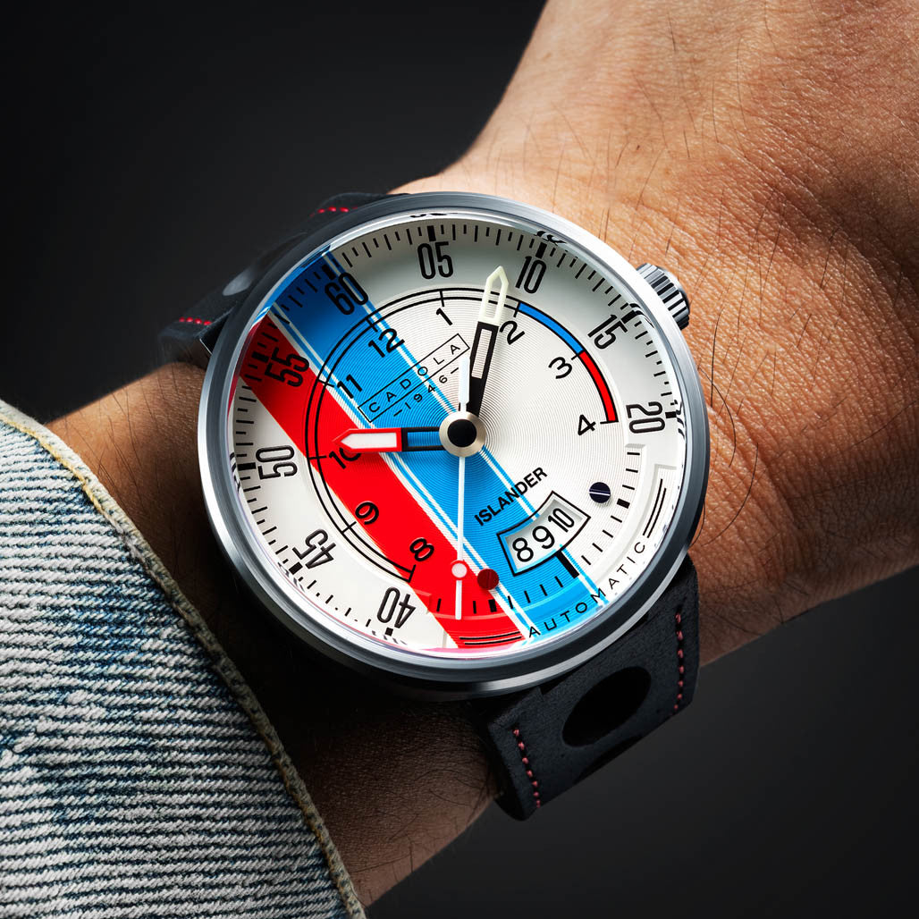 Cadola x Islander RPM Automatic Watch with Red White and Blue Dial