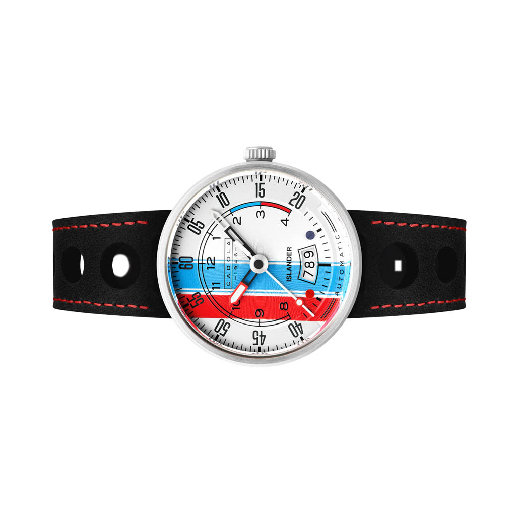 Cadola x Islander RPM Automatic Watch with Red White and Blue Dial