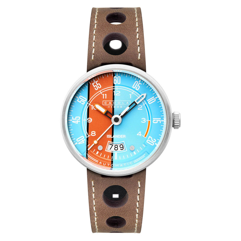 Cadola x Islander RPM Automatic Watch with Blue and Orange Dial #CD-1055-LIW07