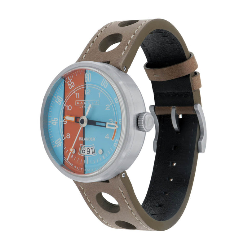 Cadola x Islander RPM Automatic Watch with Blue and Orange Dial #CD-1055-LIW07