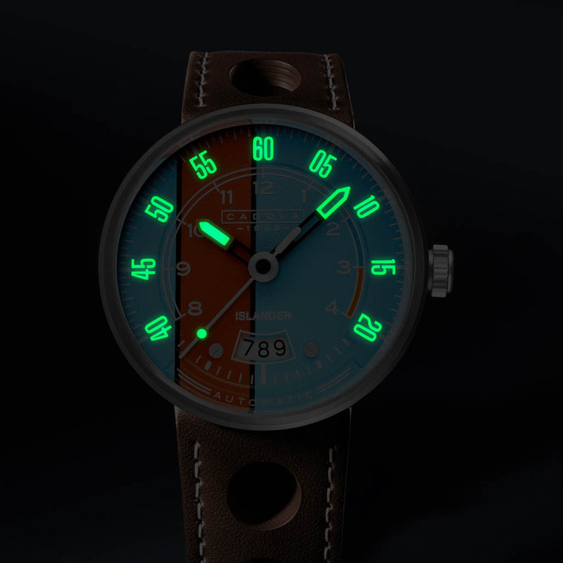 Cadola x Islander RPM Automatic Watch with Blue and Orange Dial #CD-1055-LIW07