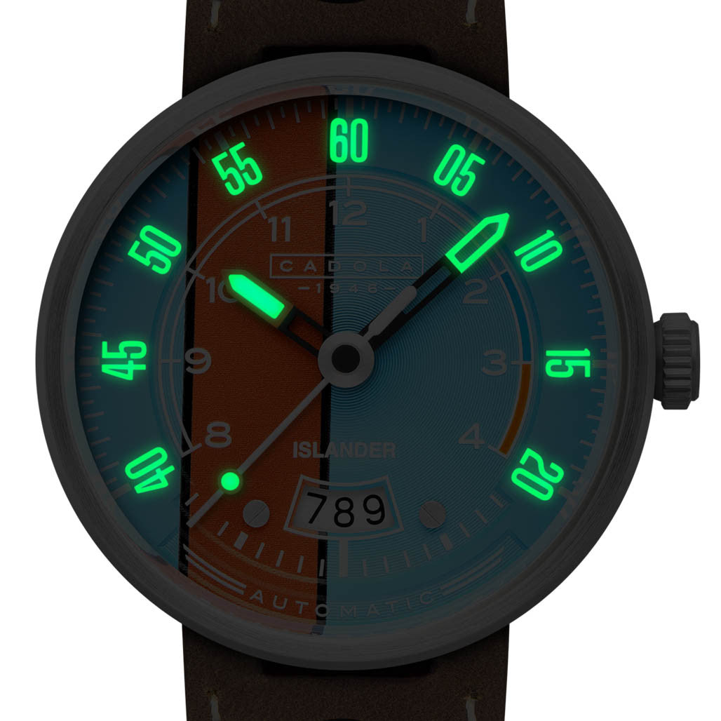 Cadola x Islander RPM Automatic Watch with Blue and Orange Dial