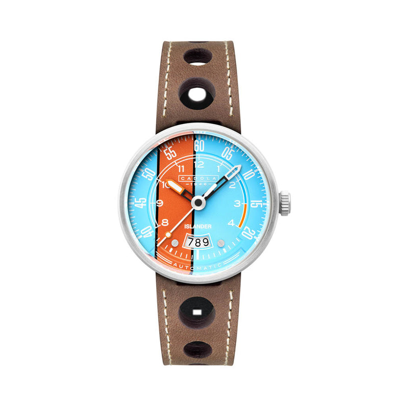 Cadola x Islander RPM Automatic Watch with Blue and Orange Dial #CD-1055-LIW07