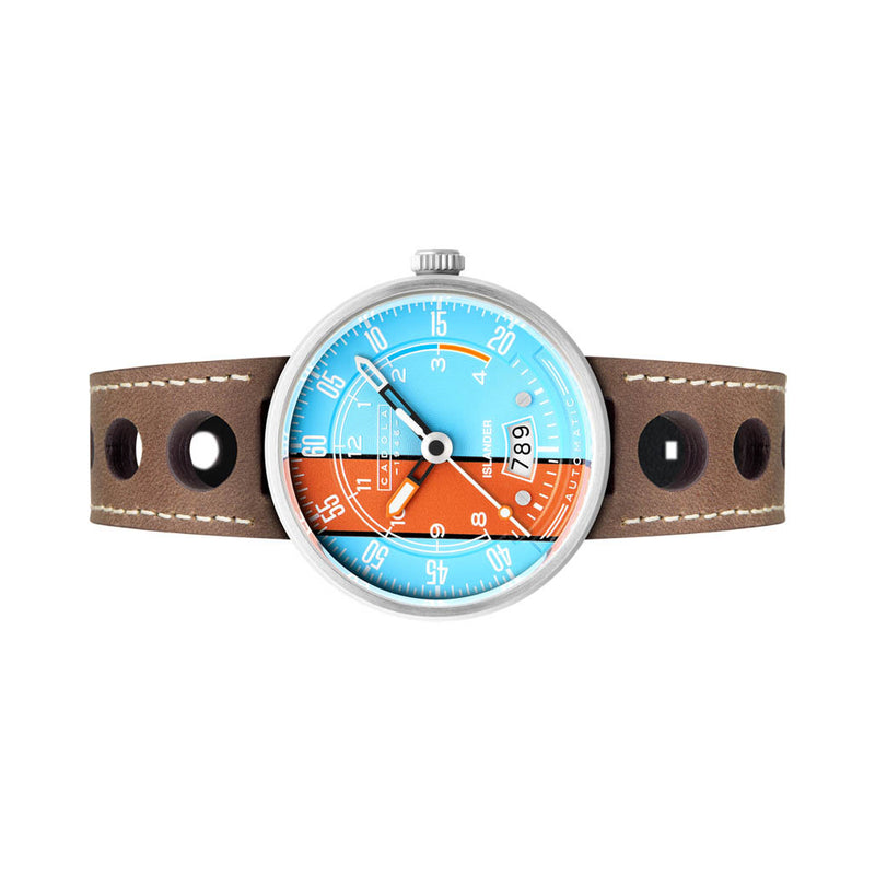 Cadola x Islander RPM Automatic Watch with Blue and Orange Dial #CD-1055-LIW07