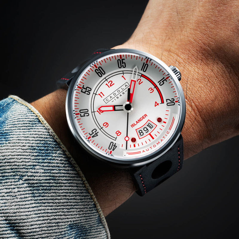 Cadola x Islander RPM Automatic Watch with Red and White Dial #CD-1055-LIW08