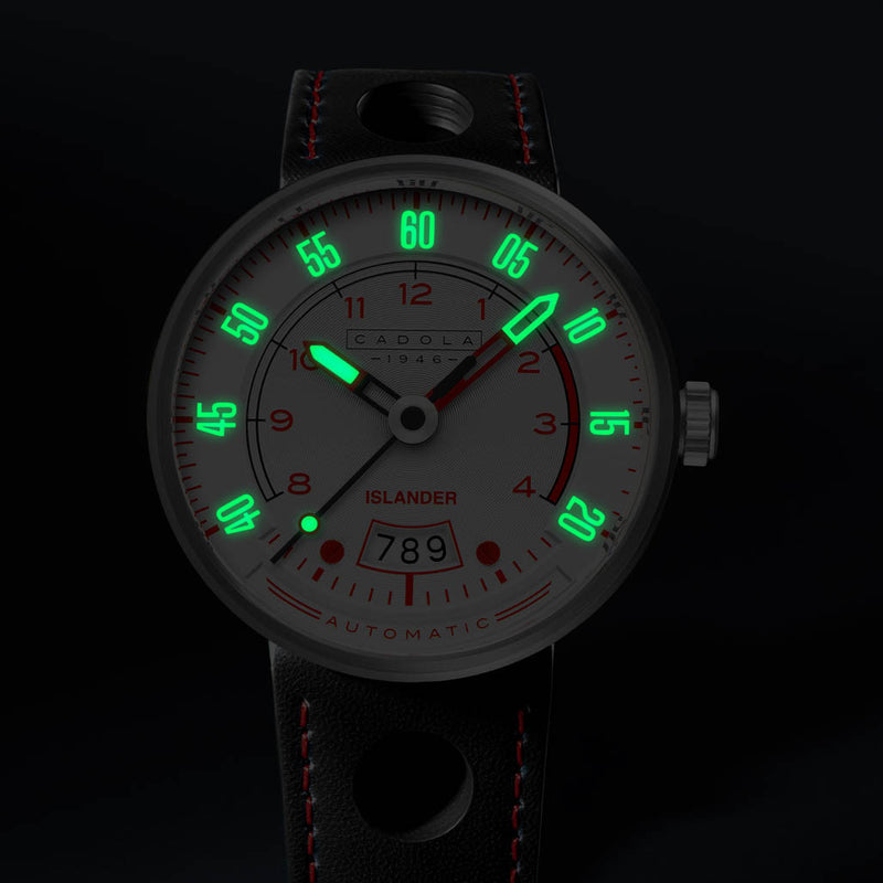 Cadola x Islander RPM Automatic Watch with Red and White Dial #CD-1055-LIW08