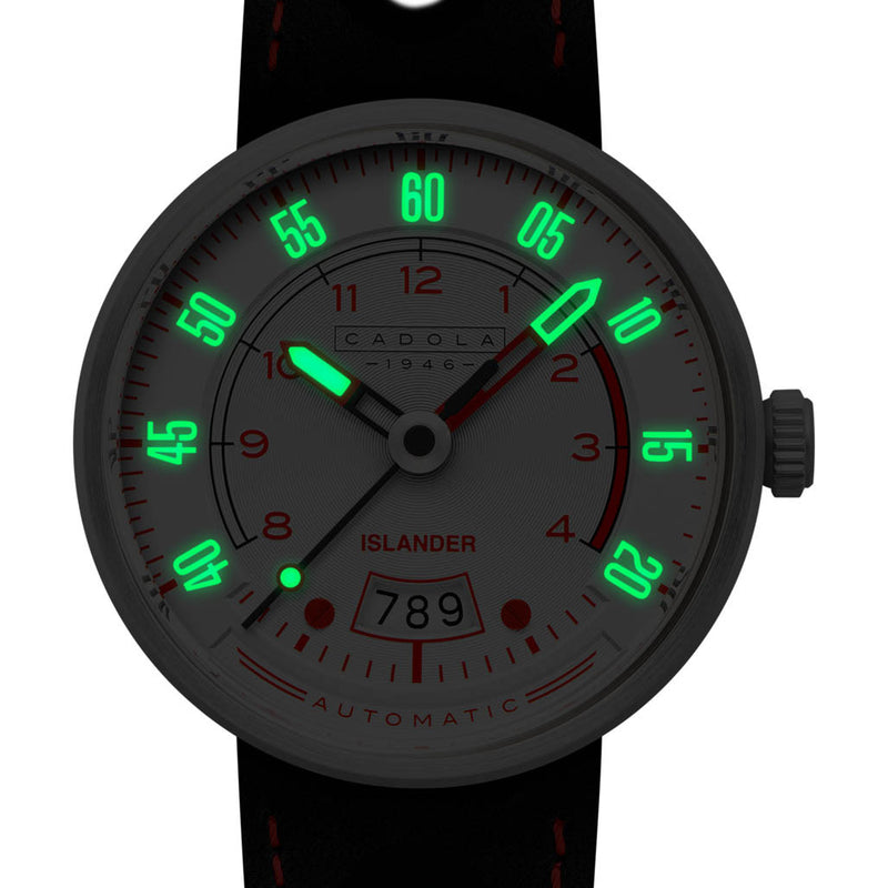 Cadola x Islander RPM Automatic Watch with Red and White Dial #CD-1055-LIW08