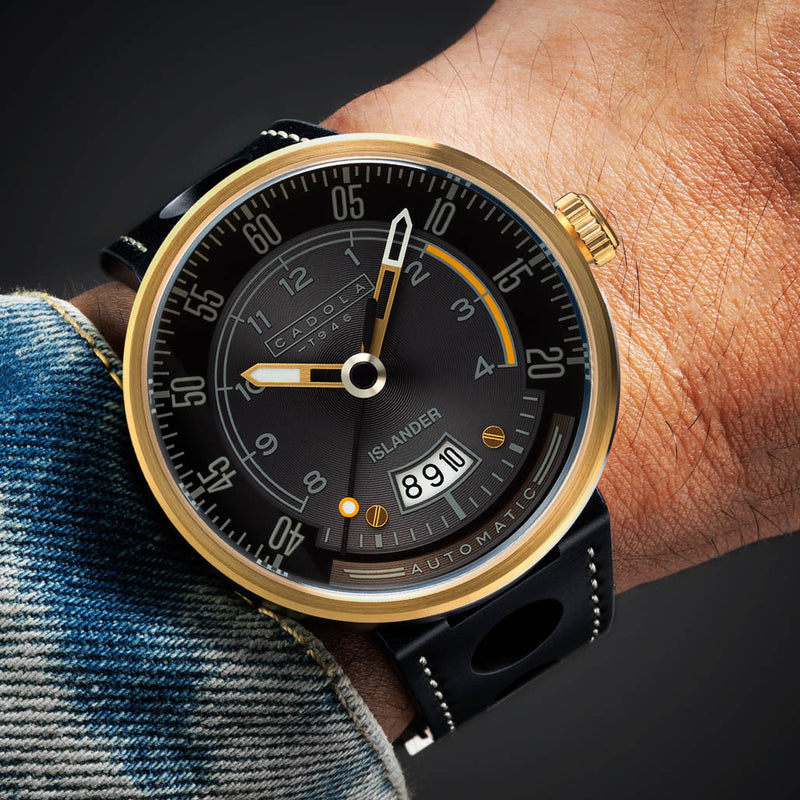 Cadola x Islander RPM Automatic Watch in Black and Gold #CD-1055-LIW09