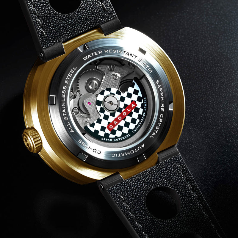 Cadola x Islander RPM Automatic Watch in Black and Gold #CD-1055-LIW09