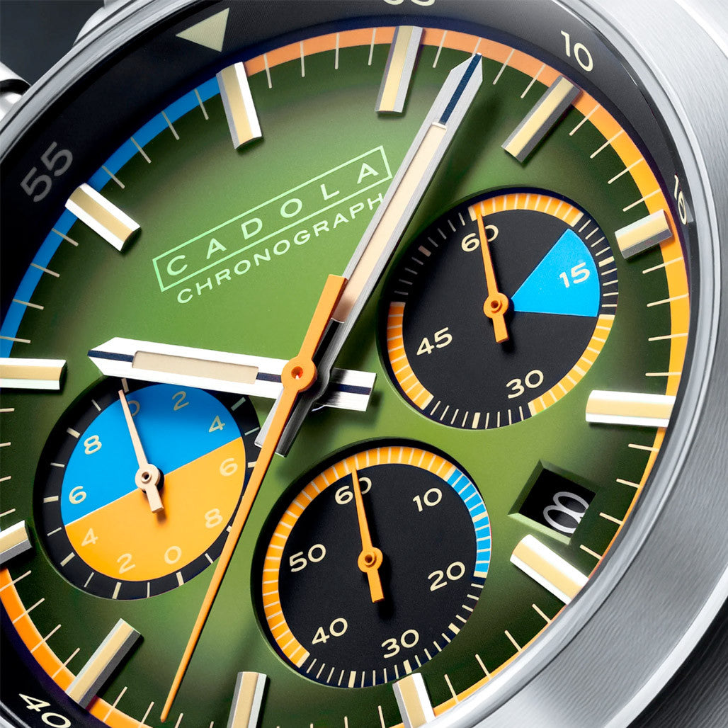 Cadola Testa Di Toro Chronograph in Pine Racer #CD-1058-44 — Long