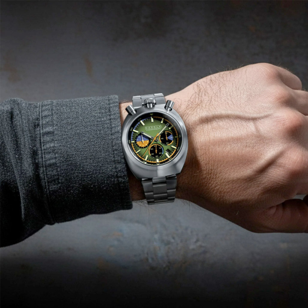 Cadola Testa Di Toro Chronograph in Pine Racer #CD-1058-44 — Long