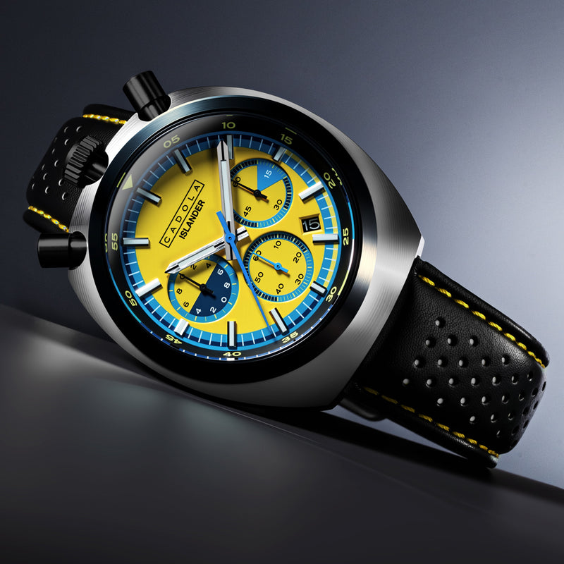 Cadola x Islander Testa Di Toro Chronograph in Aqua Sunburst #CD-1058-LIW0D