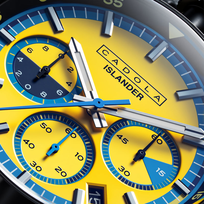 Cadola x Islander Testa Di Toro Chronograph in Aqua Sunburst #CD-1058-LIW0D