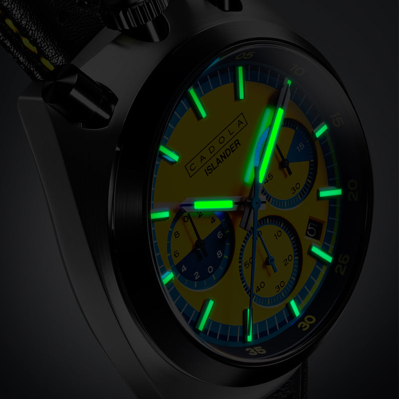 Cadola x Islander Testa Di Toro Chronograph in Aqua Sunburst #CD-1058-LIW0D