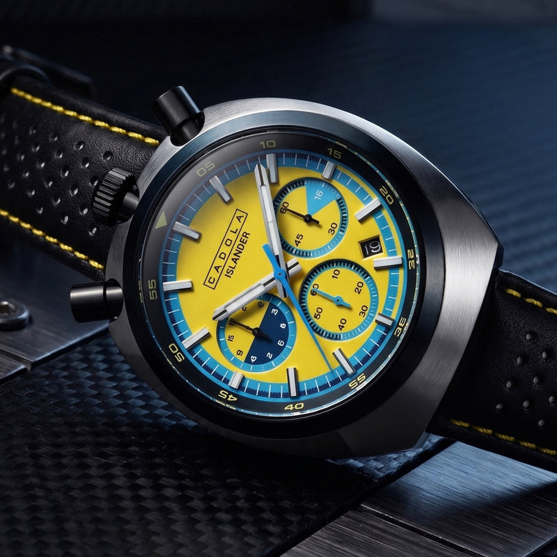 Cadola x Islander Testa Di Toro Chronograph in Aqua Sunburst #CD-1058-LIW0D