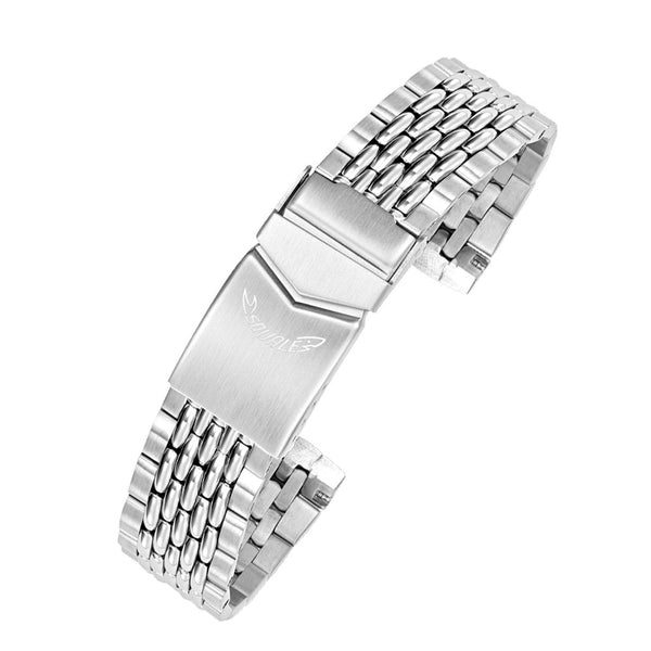 Squale "Super-Squale" Beads of Rice Stainless Steel Bracelet #CINSSBOR18 tilt