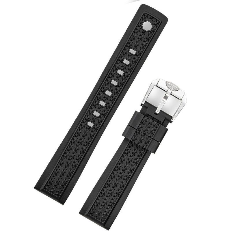 Squale Von Buren Pro 20mm Black Rubber Strap #CIV20BKPO