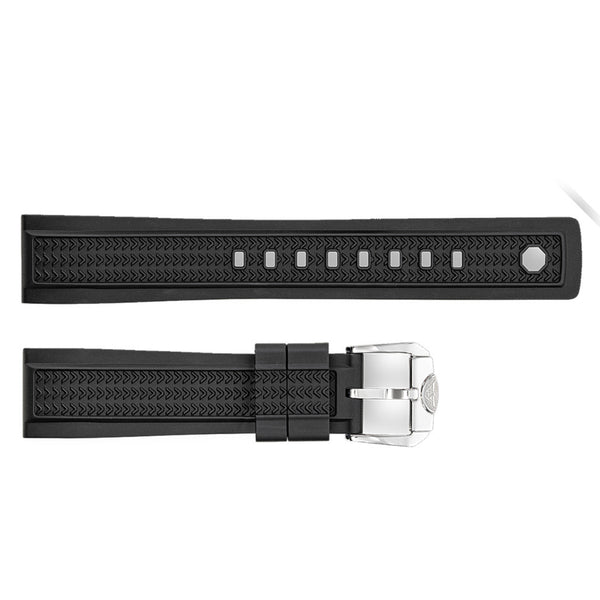 Squale Von Buren Pro 20mm Black Rubber Strap #CIV20BKPO