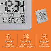 Marathon Desktop Clock with Calendar, Temperature, Alarm #CL030050-GG-00-NA