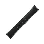 Formex 22mm ESSENCE 43 Black Leather Strap with Green Stitch #CLS-0330-720