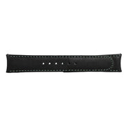Formex 22mm ESSENCE 43 Black Leather Strap with Green Stitch #CLS-0330-720