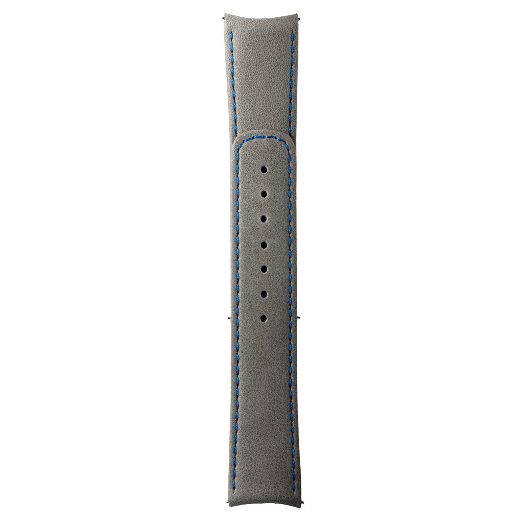 Formex 20mm Essence 39 Grey Leather Strap with Blue Stitching #CLS