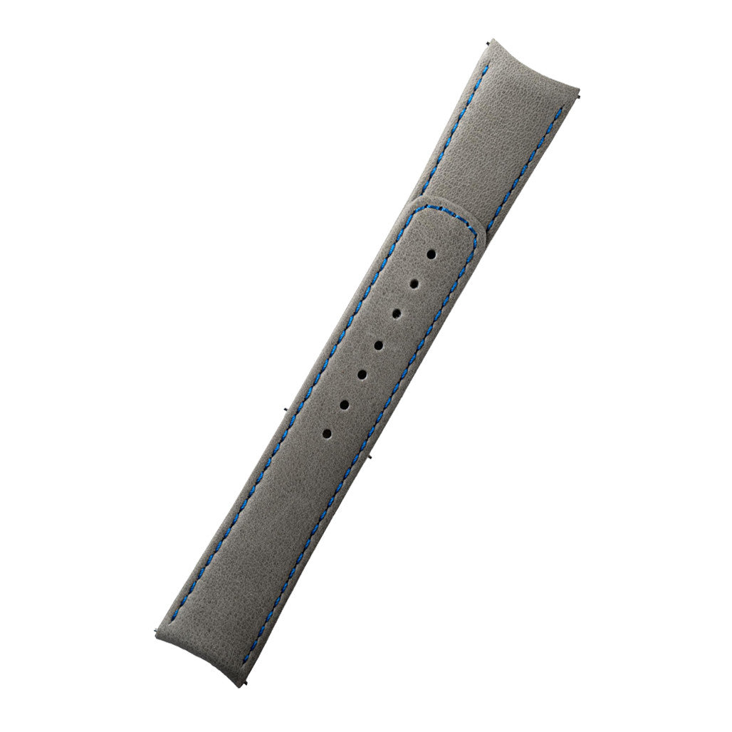 Formex 20mm Essence 39 Grey Leather Strap with Blue Stitching #CLS