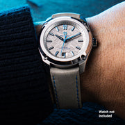 Formex 20mm Essence 39 Grey Leather Strap with Blue Stitching #CLS.0333.704