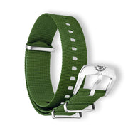 Squale OEM 22mm Green Nylon Watch Strap #CNAGRACC22 up