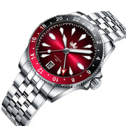 Phoibos Voyager GMT Automatic Watch with Red Dial #PY043D tilt