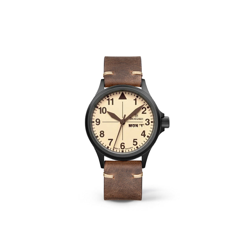 Damasko Swiss ETA Automatic with a 40mm Black PVD Case, Beige Dial #DA20BK