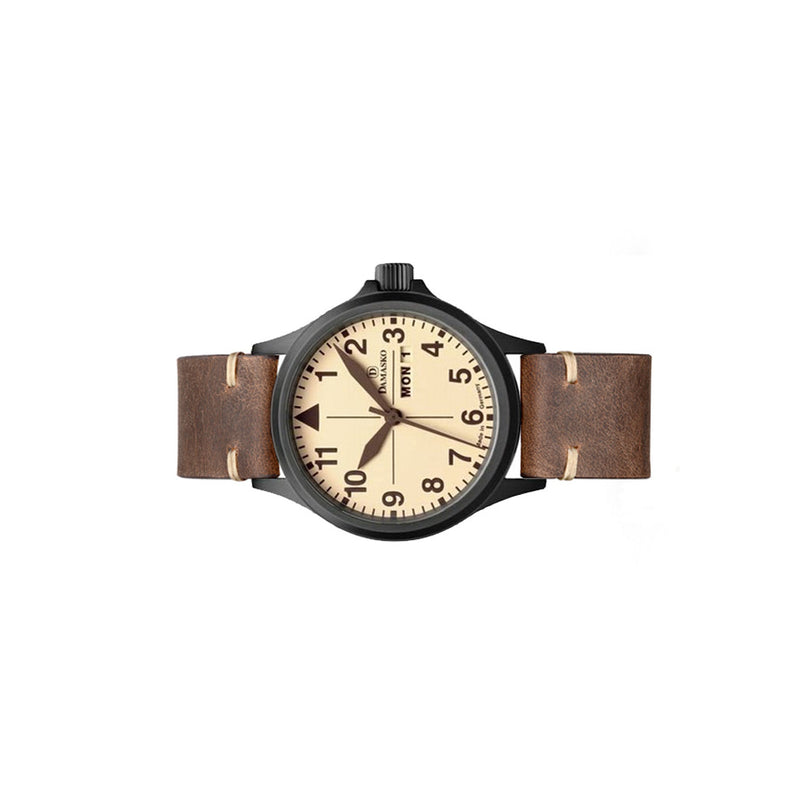 Damasko Swiss ETA Automatic with a 40mm Black PVD Case, Beige Dial #DA20BK