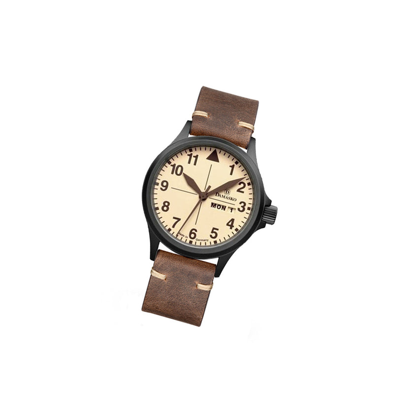 Damasko Swiss ETA Automatic with a 40mm Black PVD Case, Beige Dial #DA20BK