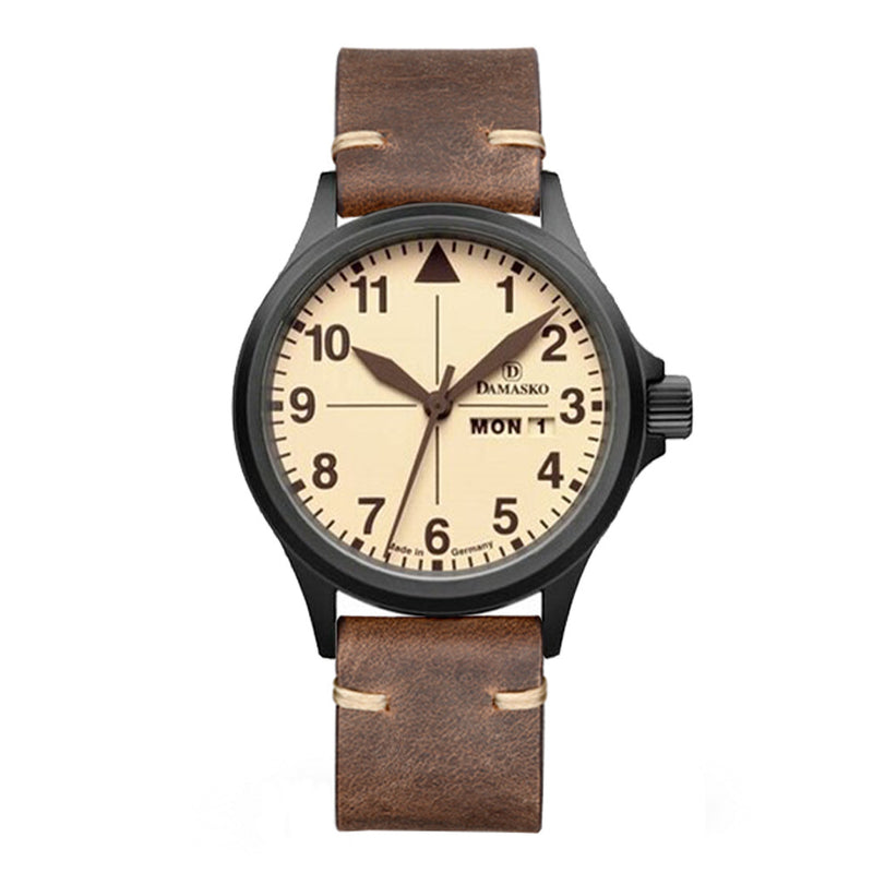 Damasko Swiss ETA Automatic with a 40mm Black PVD Case, Beige Dial #DA20BK