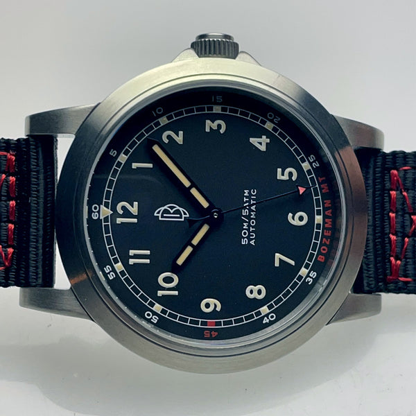 Dave Berghold DB Model 2 Field Watch with Black Dial #DB-Field-Black side