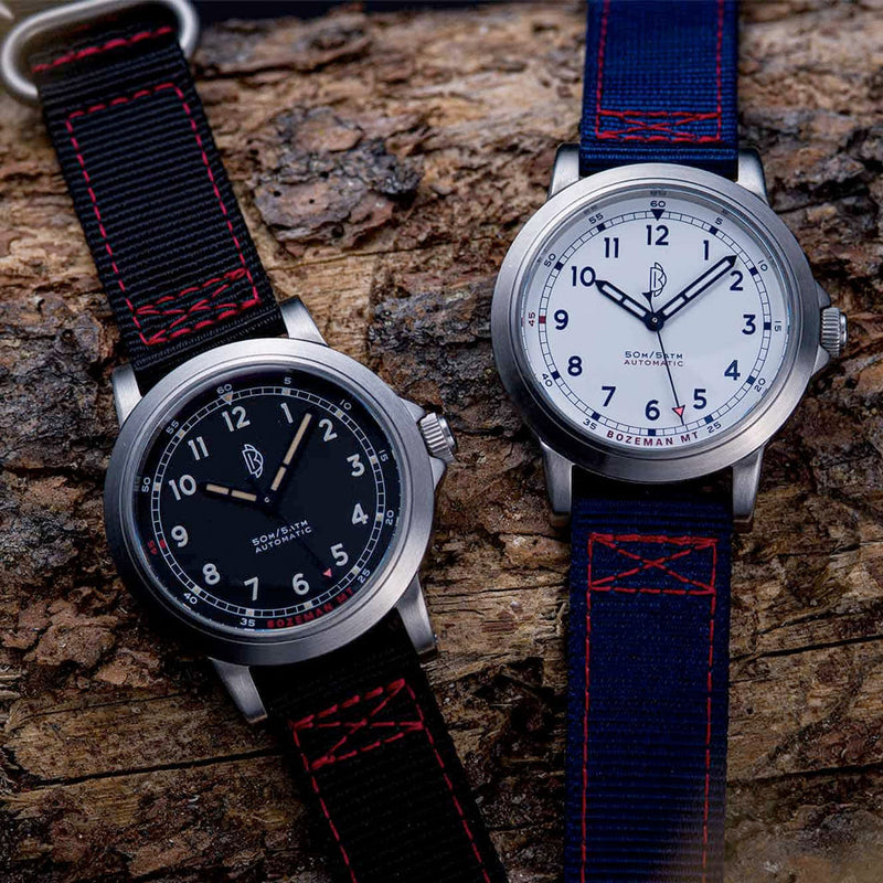 Dave Berghold DB Model 2 Field Watch with White Dial #DB-Field-White and black