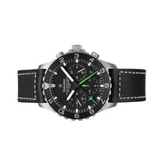 Damasko 42mm Chronograph with Stopwatch and 12-hour Totalizer with Green Accents #DC86/2-Gn side