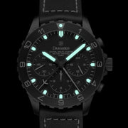Damasko Black 42mm Chronograph with a Stopwatch plus 12-hour Totalizer #DC86/2BK lume