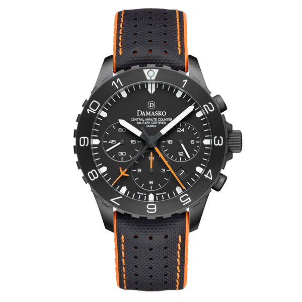 Damasko Black DLC 42mm Chronograph with a Stopwatch and a 12-hour Totalizer #DC86/2BK-Or zoom